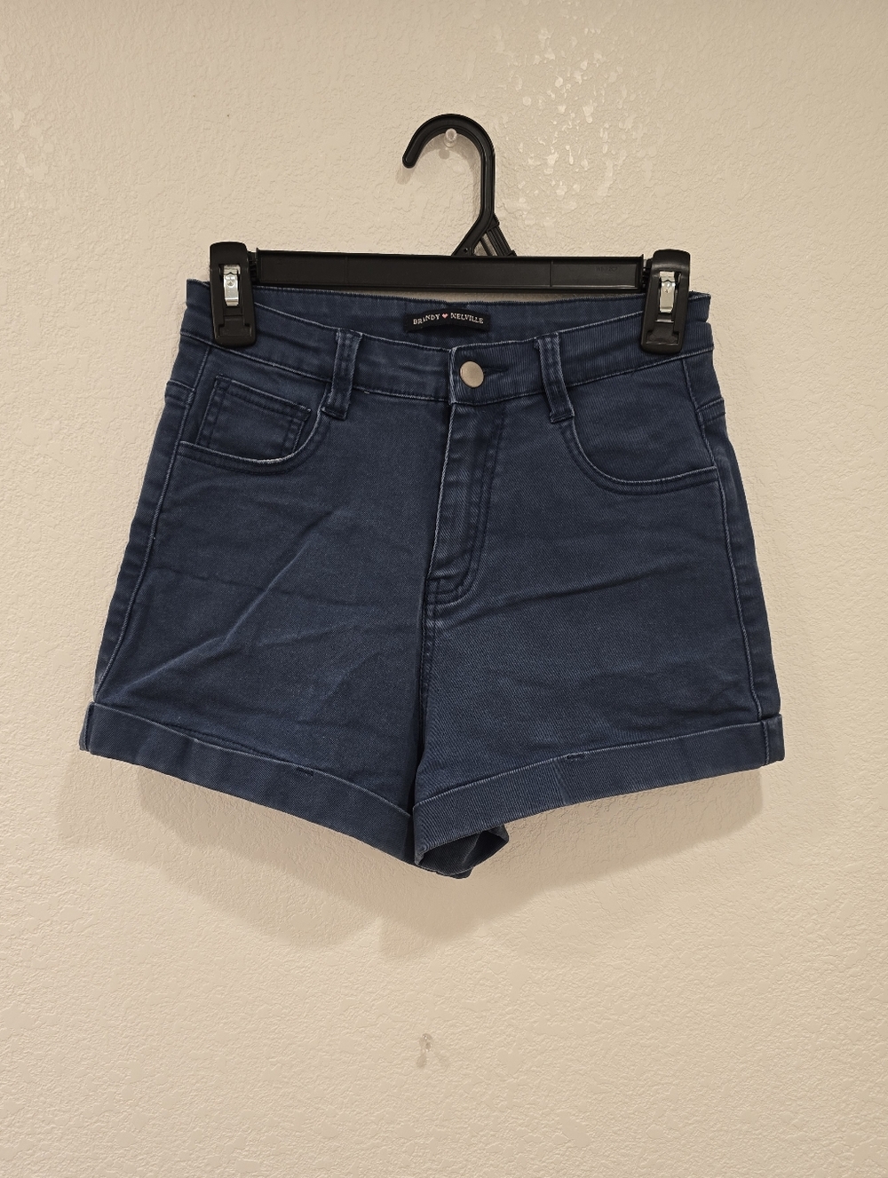 Brandy Melville High Waisted Denim Shorts Navy Blue S